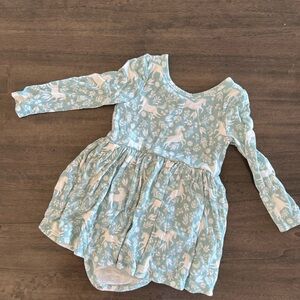 Little Sleepies Blue and White Kids Casual Dress